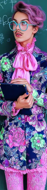 Free teacher bookmark featuring a teacher with glasses and a clipboard